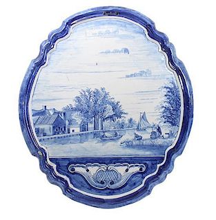 A Dutch Delft Plaque Height 23 3/4 inches