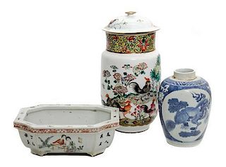 A Group of Chinese Porcelain Height 11 inches (tallest)