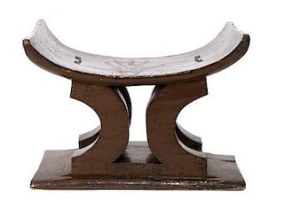 An African Wood Seat Height 17 x width 23 x depth 11 1/2 inches