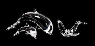 Three Steuben Glass Animals Height 6 x length 12 1/2 inches (largest)
