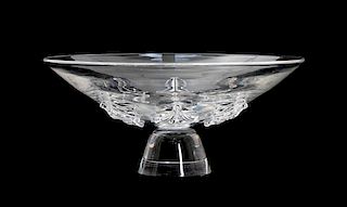 Steuben Glass Footed Center Bowl Diameter 10 inches