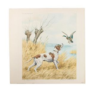 Eleven Hand Colored Dog Prints Height 71/2 x 9 inches
