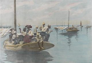 Six Hand Colored Fishing Prints Height 15 x width 10 inches (largest)