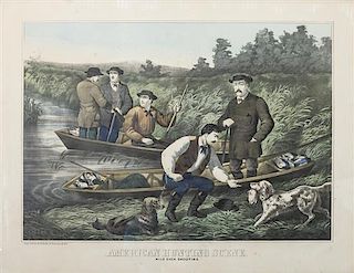An American Hunting Scene Height 22 3/4 x width 29 inches