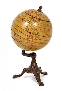 A Table Top Terrestrial Globe on Stand Height of 10 3/4 inches