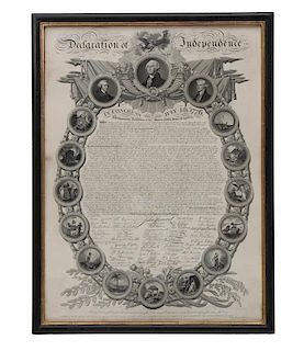 American Engraving Declaration of Independence Height 35 1/2 x width 25 1/2 inches