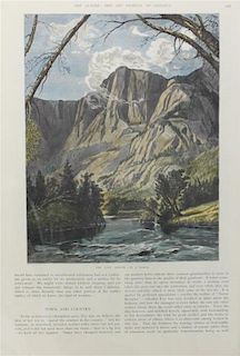 Six Hand Colored Woodblock Prints of Yosemite Height 14 x width 9 3/4 inches