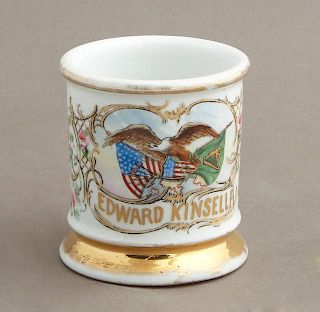 German Porcelain Barber's Shaving Mug, 19th c., by