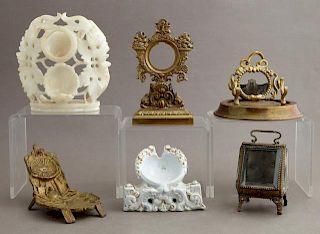 Group of Six Pocket Watch Holders, 19th c., consis