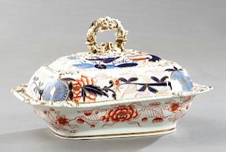 English Ironstone Covered Vegetable Dish, 19th c.,