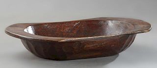 French Provincial Carved Pine Dough Bowl, 19th c.,