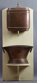 French Provincial Copper Lavabo, 19th c., with a b