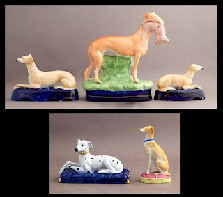 Group of Five Dog Figures, 20th c., consisting of