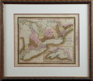 Tanner's "Map of Upper Canada," 1844, hand-colored