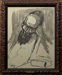 H. Rosenblum (Israeli), "Old Man Meditating," 1966