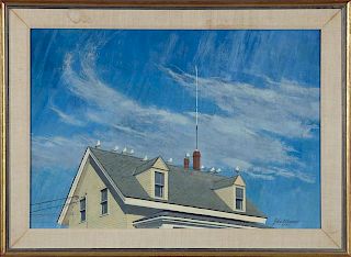 John G. Bonner, "Birds on the Roof," 1981, oil on