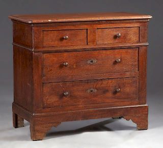 French Carved Oak Chest, late 19th c., the rectang