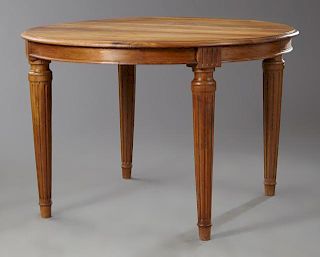 French Louis XVI Style Carved Walnut Dining Table,