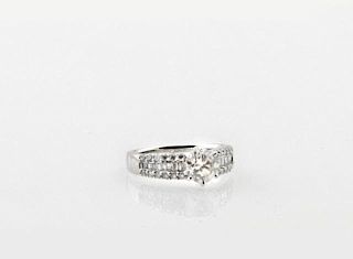 Lady's 18K White Gold Dinner Ring, with a 1.23 car