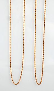 18K Yellow Gold Twisted Link Necklace, together wi