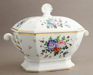 Fine Old Paris Empire Tureen, c. 1815, the domed s