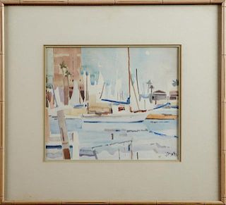 Judi Betts (1936- , Baton Rouge), "Yacht Harbor,"