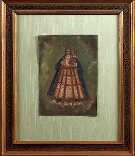 Mexican Retablo of Our Lady of Guadalupe, 20th c.,