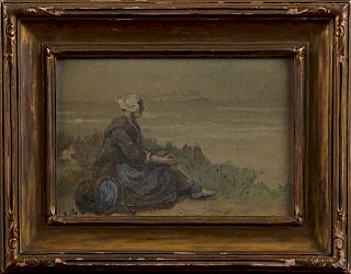 David Adolph Artz (1837-1890, Dutch), "Girl Seated