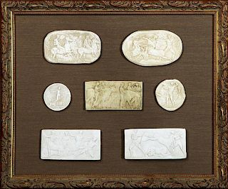 Group of Seven Grand Tour Plaster Intaglios, late