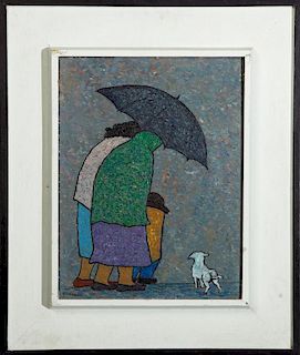 Gomez, "Rainy Day," 20th c., oil on canvas, signed