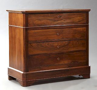 French Louis Philippe Carved Walnut Commode, 19th