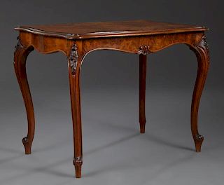 French Louis XV Carved Walnut Center Table, late 1