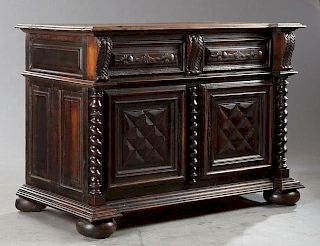 French Louis XIII Style Carved Walnut Sideboard, c
