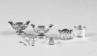Group of Eight Pieces of Sterling, late 19th c., c