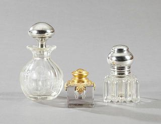 Group of Three Glass Items, consisting of a Sterli