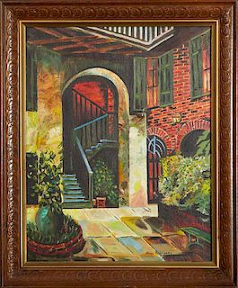 Abner Rodriguez, "French Quarter Patio," 20th c.,