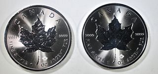 (2) CANADA SILVER MAPLE LEAF COINS