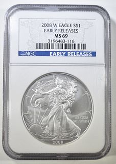 2008-W AMERICAN SILVER EAGLE  NGC MS-69