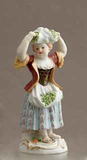 Meissen Porcelain Figure, 20th c., of a gardener c
