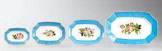 Set of Four Old Paris Graduated Platters, 19th c.,