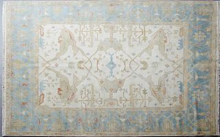 Turkish Angora Oushak Carpet, 8' x 9' 7.