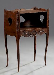 French Louis XV Style Carved Poplar Nightstand, ea