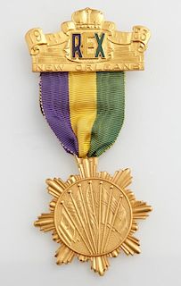 Mardi Gras- Ducal Badge, Rex, 1953, with original