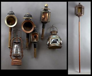 Group of Six Pieces of French Lighting, 19th c., c