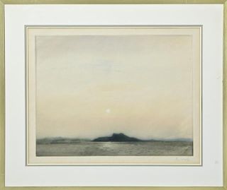 American School, "Misty Landscape," 20th c., print
