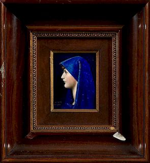 A. Marty, "The Madonna," Limoges bowed enamel on c