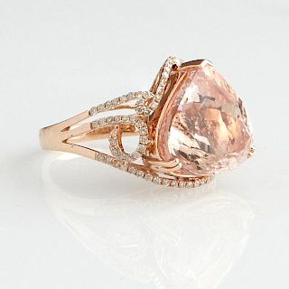Lady's 14K Rose Gold Dinner Ring, with a 13.88 car
