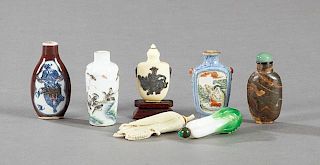 Group of Seven Chinese Snuff Bottles, 20th c., one