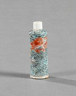 Chinese Porcelain Cylindrical Snuff Bottle, 19th c