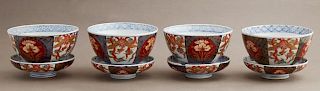 Group of Four Imari Covered Rice Bowls, 19th c., d
